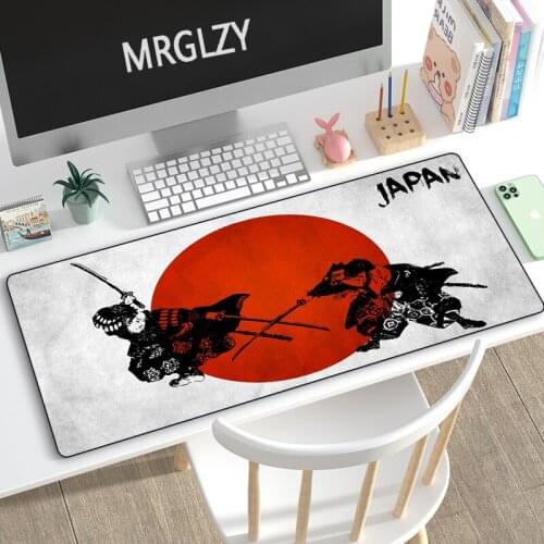 Japanese Ninja Samurai Gaming Mouse Pad Large 80x30CM Mousepad Deskpad Computer Gamer Keyboard Laptop Mouse Mat Desk Mats for PC