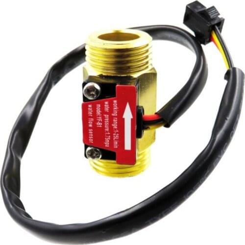 YF-B1 Copper G1/2" DN15 thread Hall effect water liquid Flow Sensor Flow meter flowmeter 1~ 25L/MIN