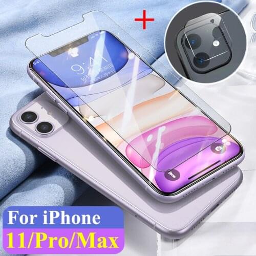 2 In 1 Tempered Glass for Apple iPhone 11 Pro Max Camera Lens i Phone Aphone iPhone11 11Pro Protective Glas Screen Protector