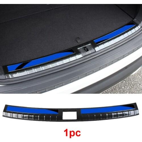 For SKODA KODIAQ Trunk Threshold bar Protective plate Decoration Carbon fiber pattern Stainless steel