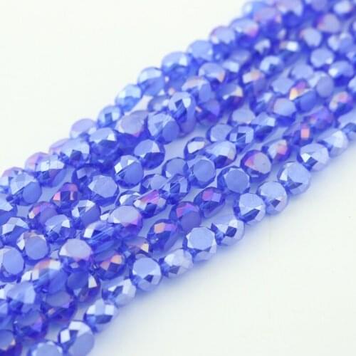10mm Good Quality Faceted Beads Flat Round Crystal Spacer Beads For Jewelry Findings Royal Blue AB Color 710pcs/lot