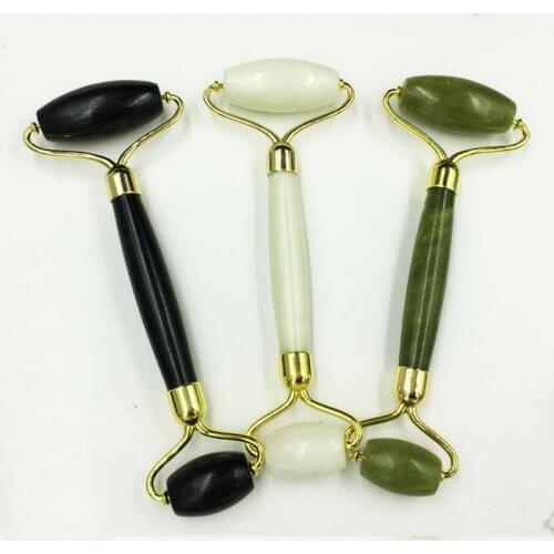 100% Natural Jade Roller Facial Massage Roller Double Heads Jade Stone Face Lift Hands Body Skin Relaxation Slimming