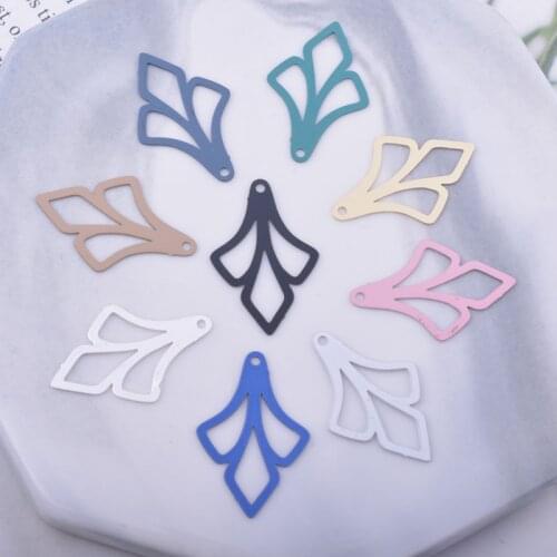 100pcs AC12306 23*15mm Painted Flower Thin Charm DIY Jewelry Earring Accessories