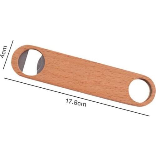 100pcs/lot DIY Wooden Stainless steel Large Flat Beer Bottle Opener Flat Bottle Opener Tool Bar Beer Wine Openers Custom logo