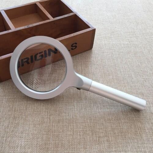 12 LED Magnifying Glass 2.5X 5X 90mm Jewelry Zoom Loupe Illumination Zinc Alloy Metal Pocket Hand Held Magnifier Fresnel Lens