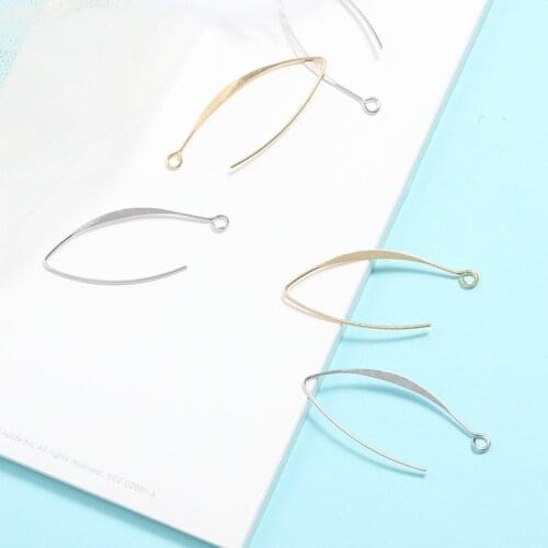 20Pcs/Lot Flat Ear Hook French Earring Hooks Wire Settings Base Settings With Holes Hook Earrings for DIY Earring Findings