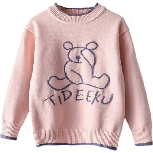 2021 Ins Fashion Children Clothing Sweaters Children Outwear Coat Sweaters Girls Cartoon Pullovers Winter Warm Sweaters Jumpers