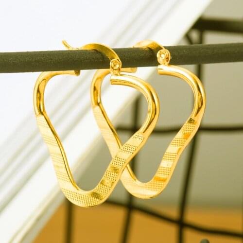 3.5CM Gold Color Ethiopian Gig Earring Stud Earring Ethiopia for Women African Jewelry Habesha Middle East Girl Wedding Gift