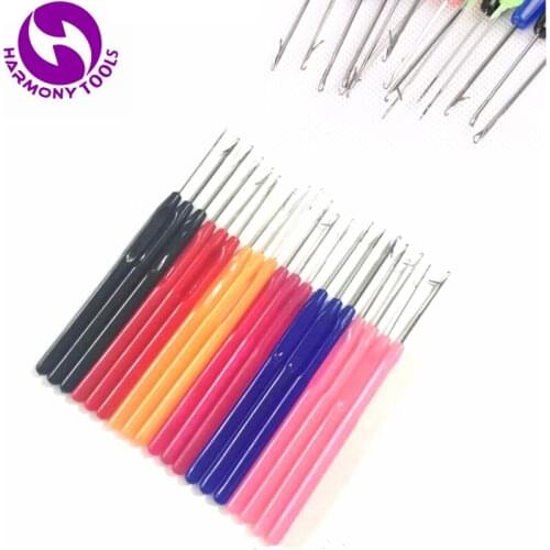 Free Shipping 100 Pieces Random Mix Colors Plastic Pulling Hook Needles for Pre-bonded I tip Hair Extensions