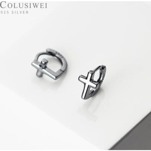 Colusiwei 2020 Cross Hoop Earrings for Women Sterling Silver 925 Jewelry Female Fashion Woman Earrings Fine Jewelry Accessories