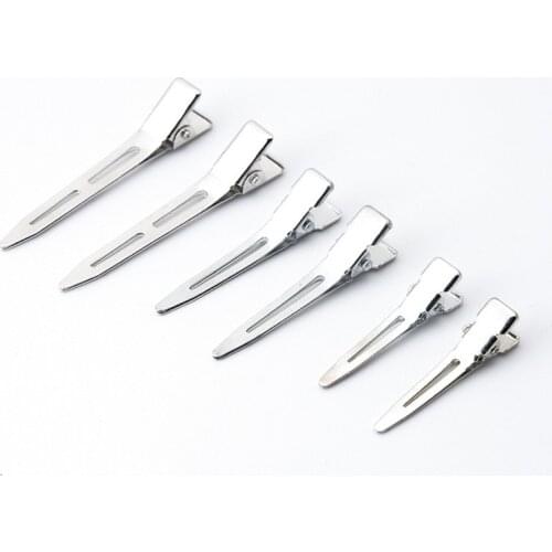 DIY Hair Clips Modish Flat Metal Single Prong Alligator Hair Clips Barrette for Bows Silver Hairpins for Hair Styling Tool