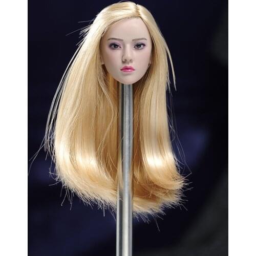 In Stock 1/6 Scale Blond Beauty Head Sculpture Head Carving Fit 12'' PH TBL Action Figure Female Body