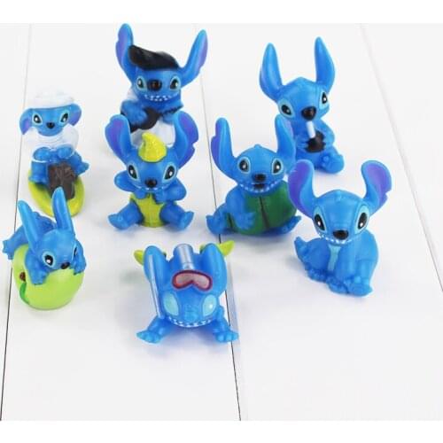 3-6cm 8pcs/Lot Disney Lilo&stitch Cartoon Anime PVC Action Figures Model Toys Car Decoration Doll Kids Gifts