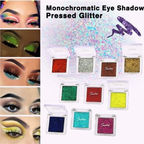 SMAKUP Small Square Monochromatic Eyeshadow Glitter Pearl Sequins Matte Eye Makeup Easy To Wear Natural Lasting Cosmetic TSLM1
