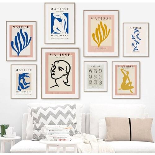 Matisse Shape People Woman Face Bbstract Wall Art Canvas Painting Nordic Posters And Prints Wall Pictures For Living Room Decor