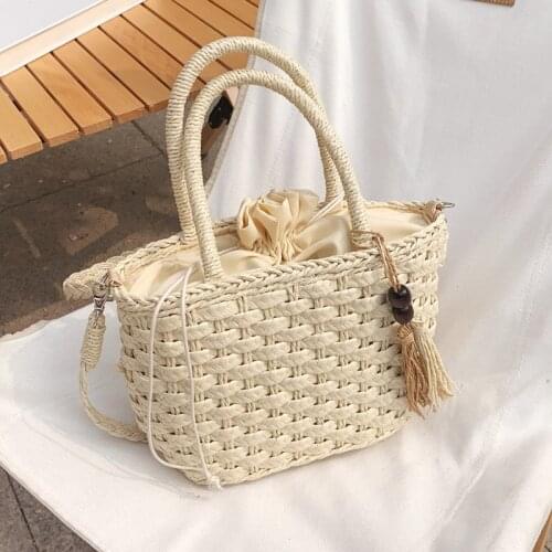 Fashion Tassel Straw Handbag 2021 Summer Hand-Woven Rattan Crossbody Bag Female Wicker Beach Bohemia Shoulder Messenger Bags