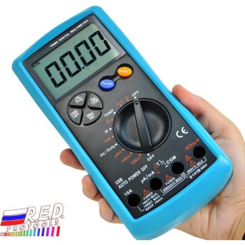 Multimeter DMM True RMS TRMS Auto-Ranging w/ USB Interface, AC/DC Current Voltage Resistance Capacitance Diode