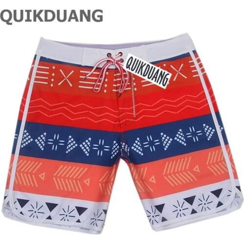 QUIKDUANG 4Way Stretch Board Shorts Mens Spandex Quick-dry Beachshorts Red Boardshorts Man Bermuda Shorts Casual Shorts SZ30-38