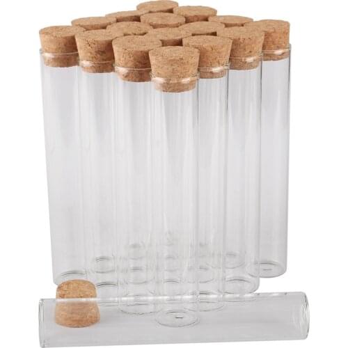 Wholesale 48 pieces 34ml 22*120mm Test Tubes with Cork Stopper Glass Jars Glass Vials Tiny Glass bottles for DIY Craft Accessory