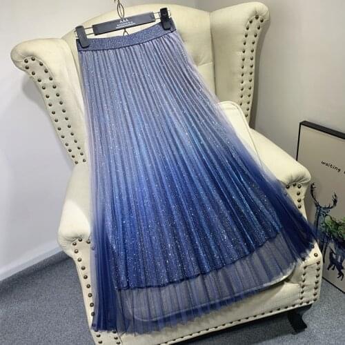 Autumn Winter Long Skirts Womens Skirts Harajuku Korean Style Gradient Maxi Skirt For Teenagers High Waist Skirt School Skirts