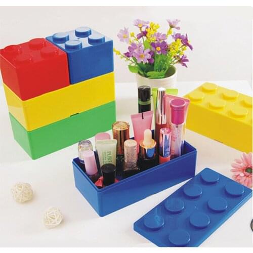 Creative Storage Box Building Block Shapes Plastic Saving Space Box Stacked Superimposed Desktop Handy Home Office Groceries New