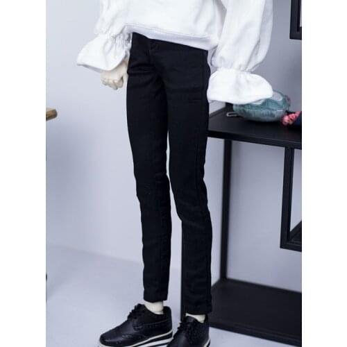 BJD doll dress is suitable for SD13 SD17 uncle size black and white super cool slim mens trousers doll accessories