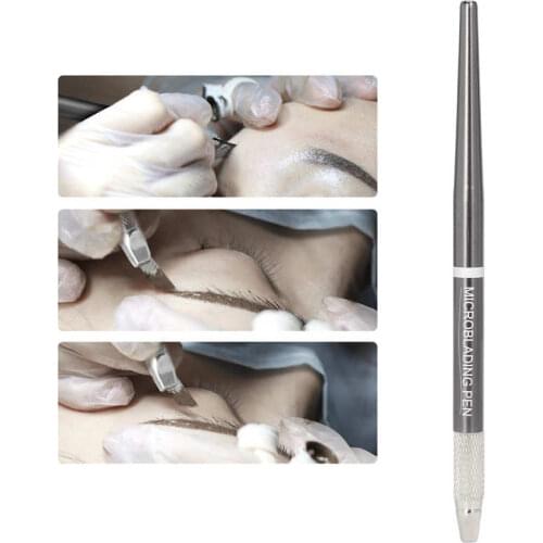 Flat Microblading Pen Semi-Permanent Eyebrows Lips Eyeliner Tattoo Shader Pen Hand Tool Makeup Manual Tattoo Pen Accessory