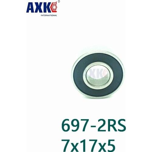 Axk 10pcs Bearing 697rs 697-2rs 697 7x17x5 Abec-1 Shielded Miniature Mini Deep Groove Ball Bearings, Single Row