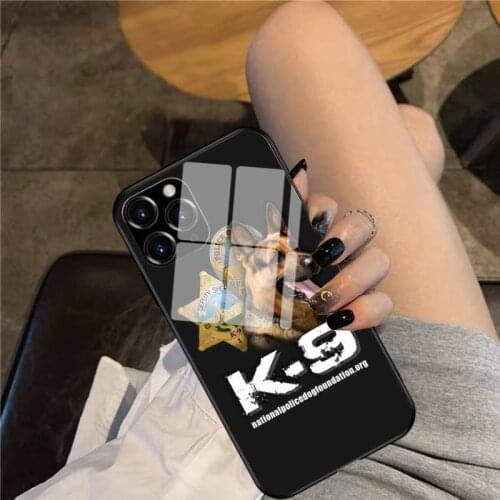 K9 Police Phone Case Glass Phone Case For iphone 12 11 Pro Max XS XR X 8 7 Plus SE2 Case