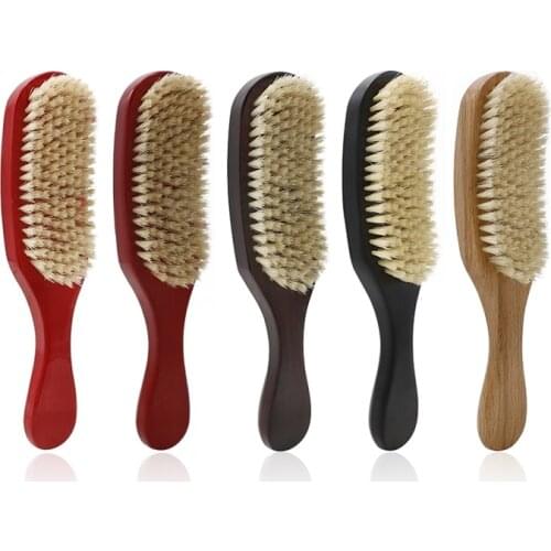 Professional Wooden Handle Beard Brush For Men Facial Beard Shaving Tools Mustache Shaping Boar Bristle Beard Brush Hair Styling