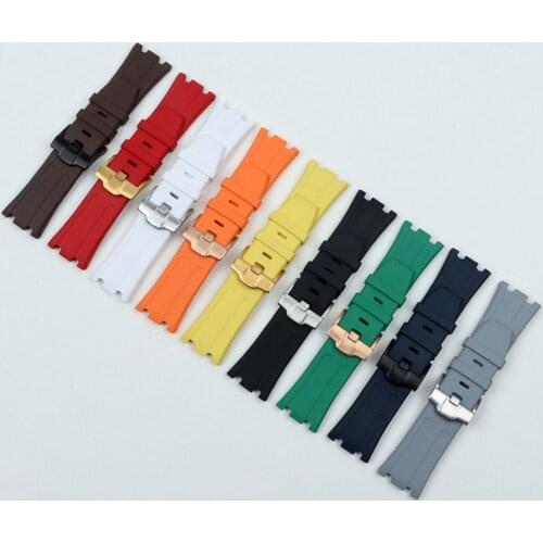 28mm 30mm nature fluorine soft rubber silicone Watchband Men Watch Band For AP strap Watch Audemars And Piguet belt logo tools