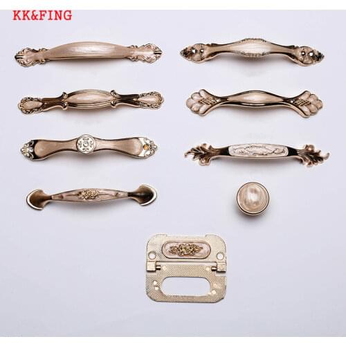 KK&FING European Luxury Amber White Cabinet Handles Aluminum Alloy Door Knobs Cabinet Pulls Drawer Knobs Wardrobe Door Handle