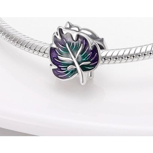 2021 New 925 Sterling Silver Maple Leaf Charm&Beas Fit Original 3mm Bracelet&Bangle Making Fashion DIY Jewelry For Women