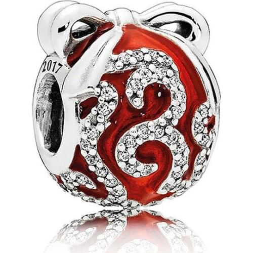 QANDOCCI Celestial Wonders Christmas Sparkling Jolly Santa Sweet Panda Charm Fit Pandora Bracelet 925 Sterling Silver Bead Charm