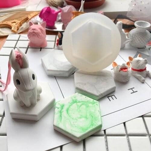 Handmade 6x7 cm hexagon shape silicone mold DIY clay Aromatherapy plaster base for deception craft