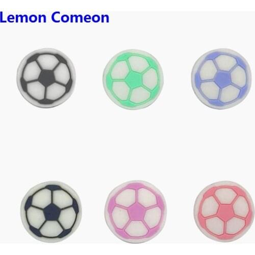 22*22mm Silicone Beads Football Baby Teether DIY Childens Goods Teething Toy For Necklaces Bracelet BPA Free Teether Beads 3PC