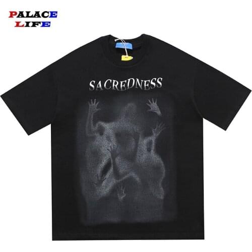 Soul Abstract Print T Shirts Men Hip Hop Punk Rock Diablo T shirts Streetwear Casual Loose Fashion Harajuku Couples Tees Tops