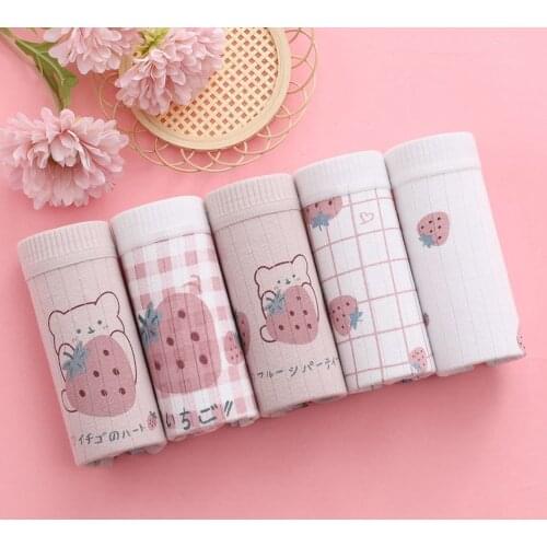5Pcs/Lot Panties Women Underwear Cotton Briefs Underwear Solid Color Intimate Lingerie Underpants Girls Brifes