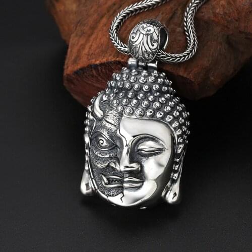 S925 Sterling Silver Buddhist Ornaments Ornaments Thai Silver One Between The Buddha Magic Men And Women Pendants With Peace