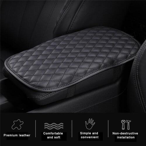 Universal PU Leather Car Armrest Mat Box Cover Auto Arm Rest Covers Cars Storage Carpet Protector Pad Car-styling Accessories