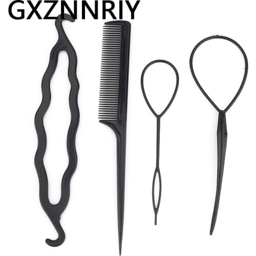 Hair Clips for Women Accessories 4pcs/set Elastic Plastic DIY Styling Tools Pull Korean Fashion Hairclip Hair Combs Girls Gifts