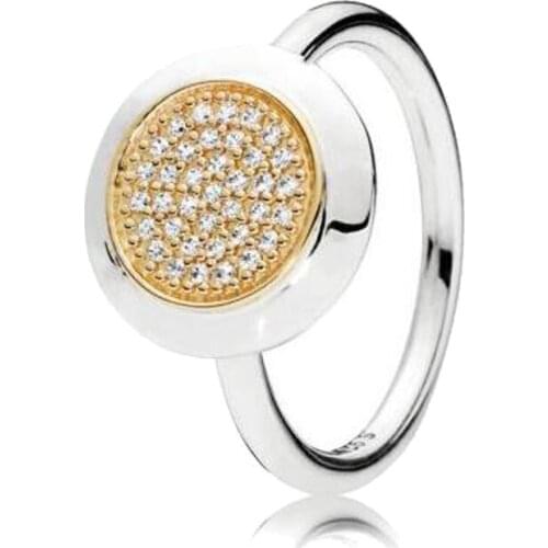 Bewill Original Real 925 Sterling Silver Signature With Crystal Rings For Women Wedding Party Gift Fashion Jewelry