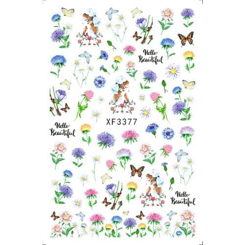 1Pcs Abstract Flower Gel Polish Nail Sticker Decals Tool Nail Art Paper Decoration Manicure Tattoos DIY Nail Art Accessories