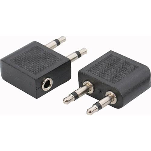 1pcs Nickel plated Airplane Air Plane 3.5mm Airplane Airline Headphone Mono Audio Converter Jack Plug Splitter Adapter
