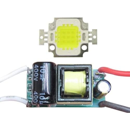 10W High power 6000~6500K Cool White SMD LED Light Parts+ input AC 85~265V LED Driver for led floodlight