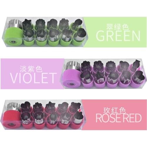 12 Piece Set Stainless Steel Biscuit Cutting Vegetable Flower Cutter Kitchen Flower Cutting Modeling Tool