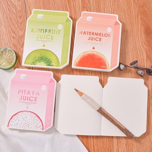 4pcs Mix Color 80 Sheets 10.3*13.2cm Portable Fruit Juice Blank Book Pocket Notebook Notepad Kids Gift Student Writing Supply