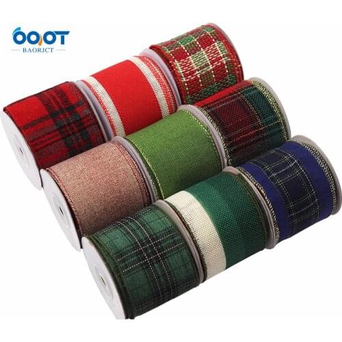 5Yards/Roll Lron Wire Edge Imitation Hemp Tacks With M-21716-1074,63MM Christmas Theme Party DIY Decoration Ribbons