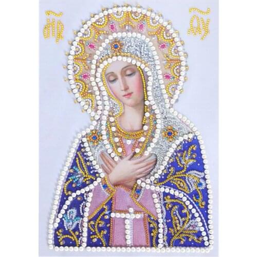 5d Diy Diamond Painting Religious Figure Special-shaped Diamond Imitation Cross Stitch Style Home Decoration Crafts