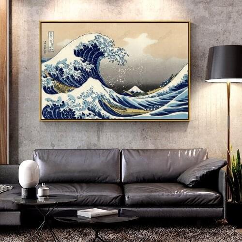 Artcozy The Great Wave Off Kanagawa Oil Canvas Painting for Home Decoration Wall Art Canvas Printings Spray Painting Abstract